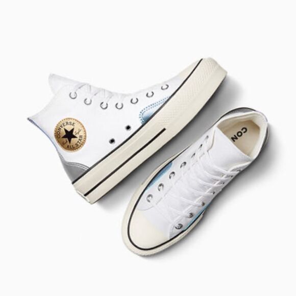 Converse Converse All Star Lift Platform Chrome Sneaker Shoes size 8 - Picture 14 of 15